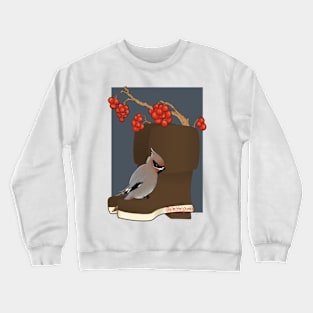 Rainboot Waxwing and Winterberry Crewneck Sweatshirt